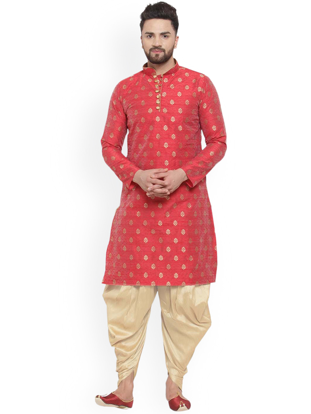 Larwa Mandarin Collar Ethnic Motifs Kurta with Salwar