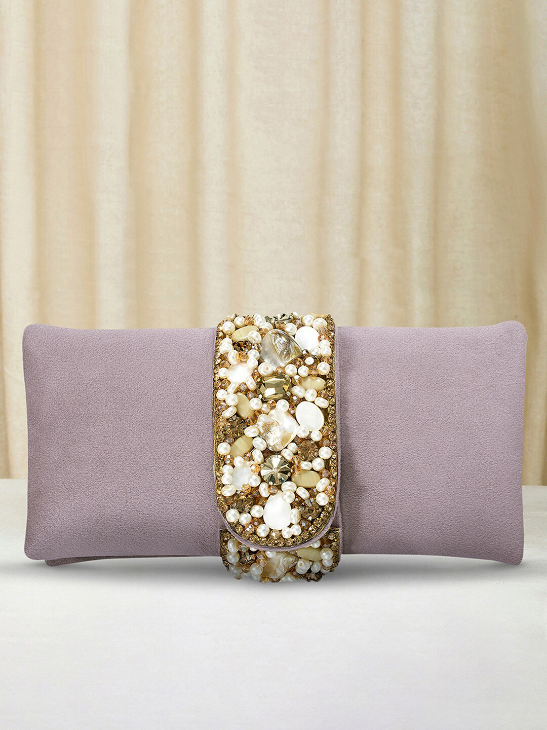 Peora Beads & Stones Embellished Purse Clutch