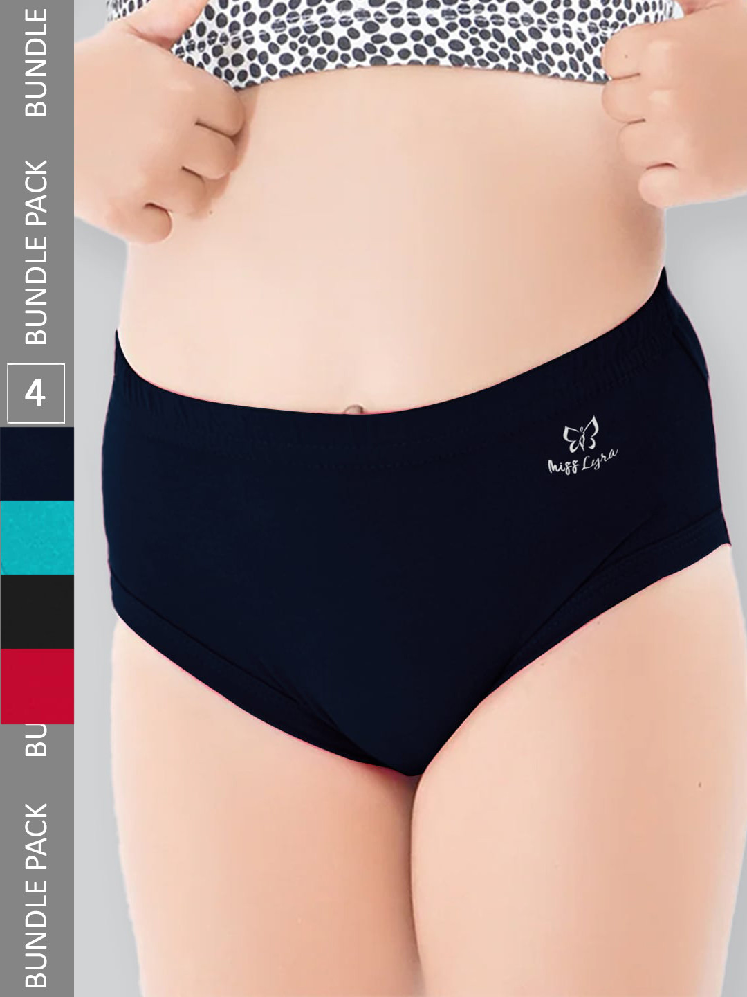 LYRA Girls Pack Of 9 Assorted Cotton Hipster Briefs