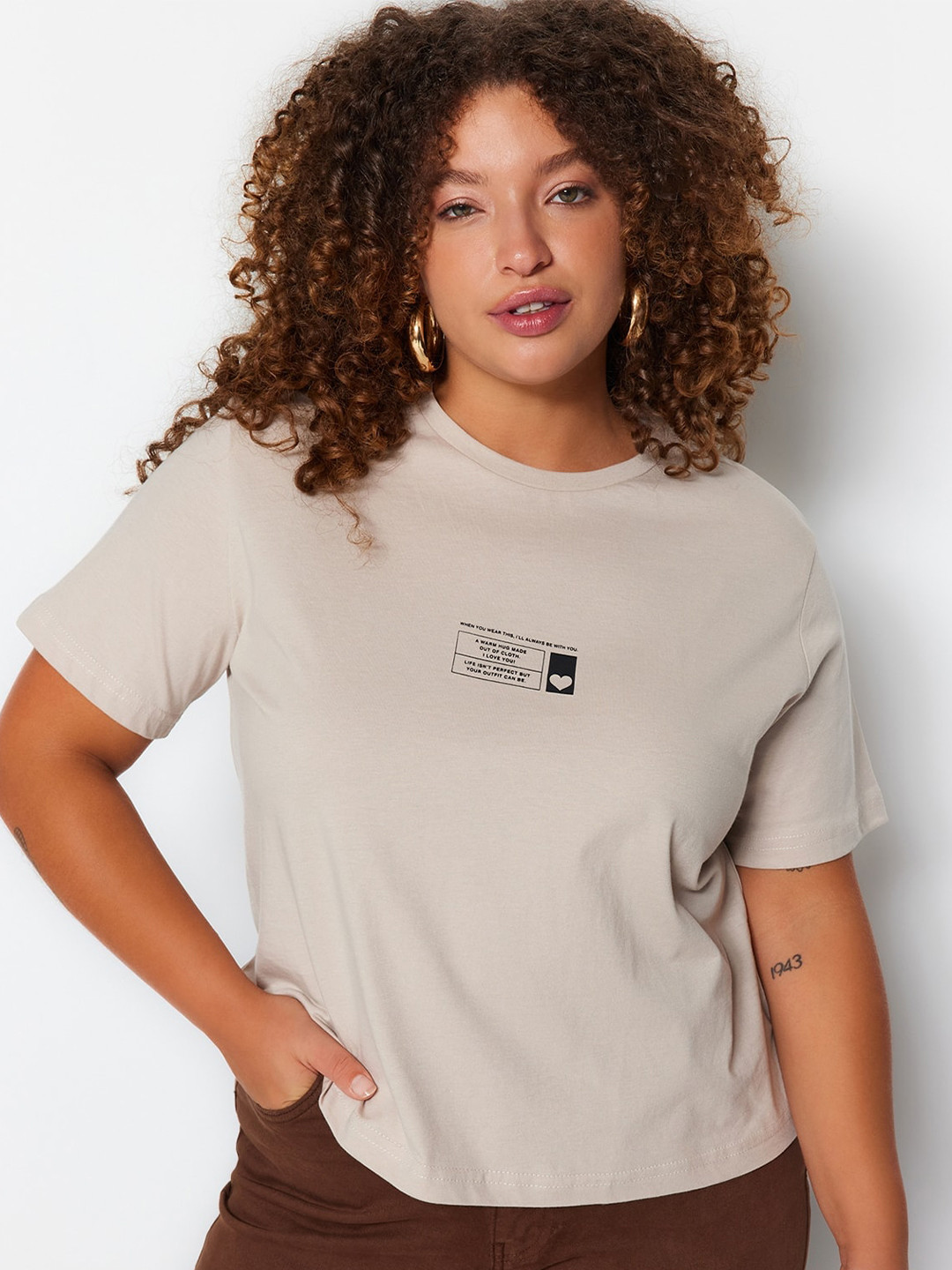 Trendyol Round Neck Pure Cotton T-Shirt