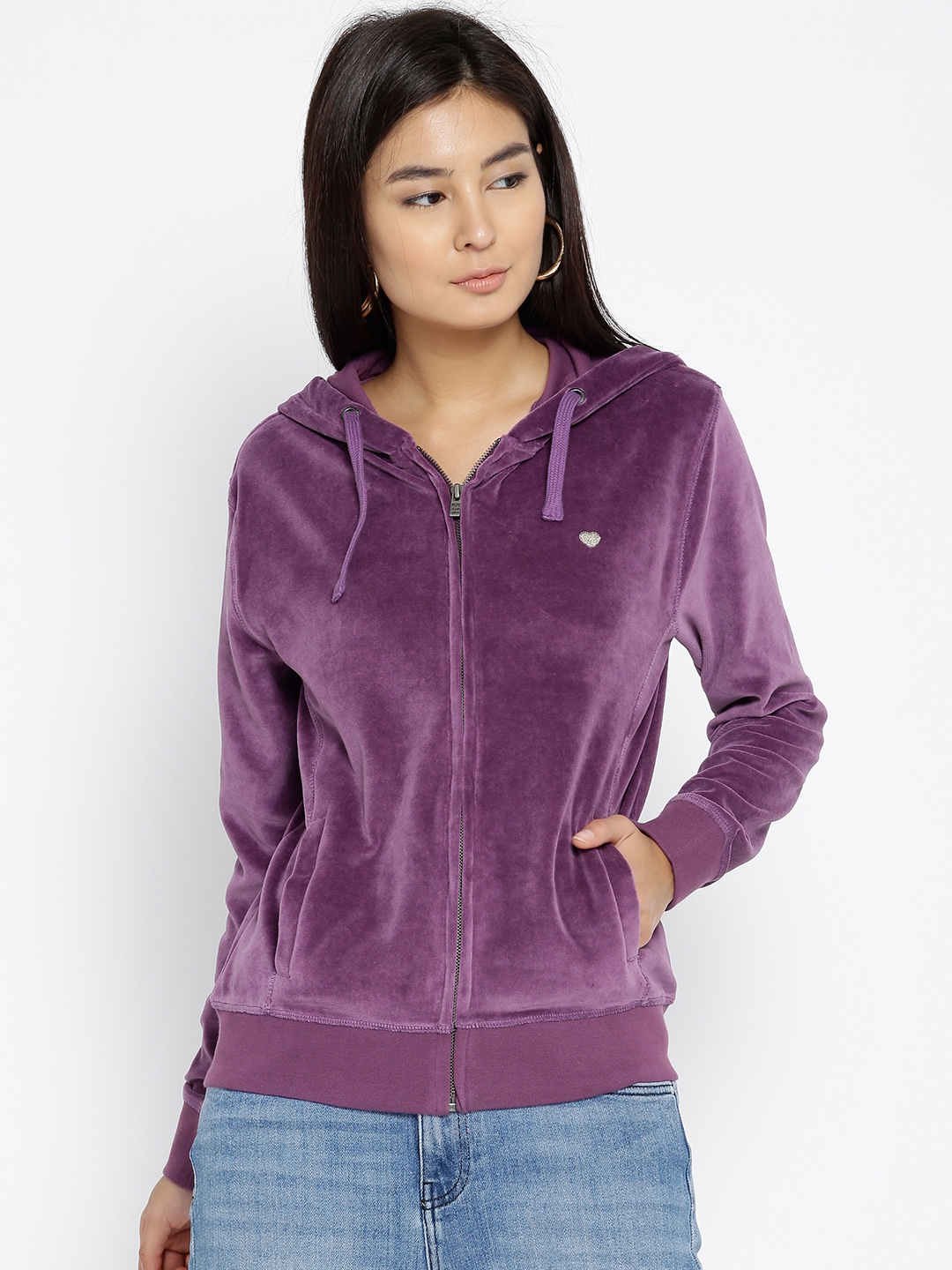 purple velvet sweatshirt