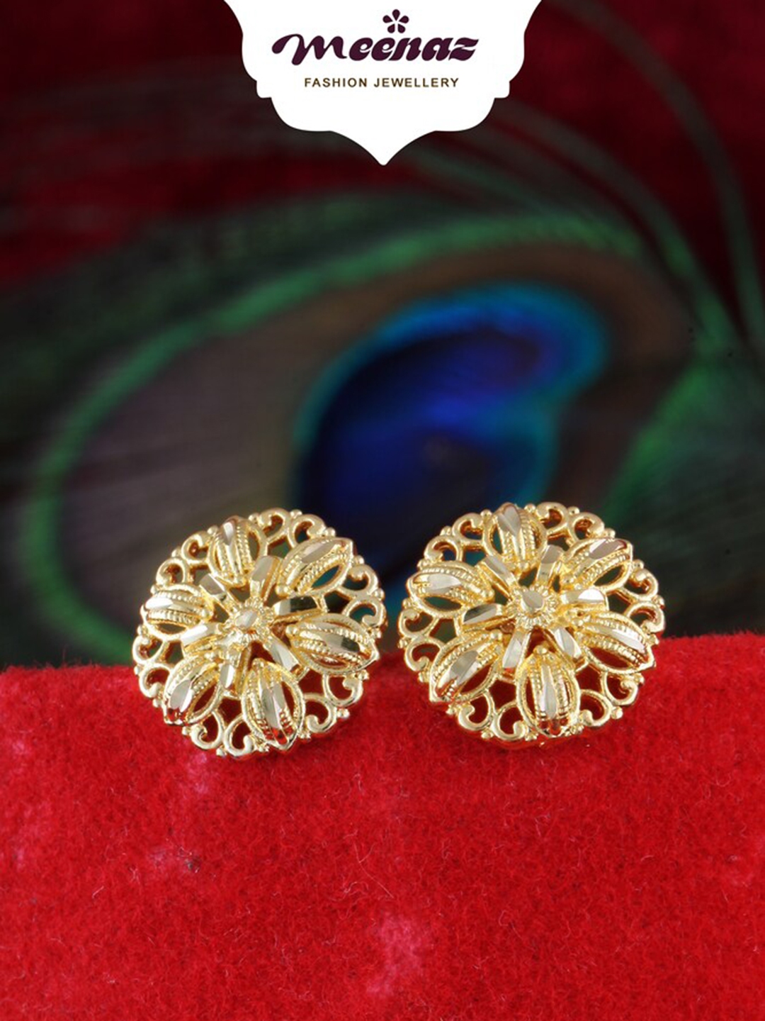 Buy MEENAZ Gold Plated Floral Studs Earrings Earrings for Women 23296124 Myntra