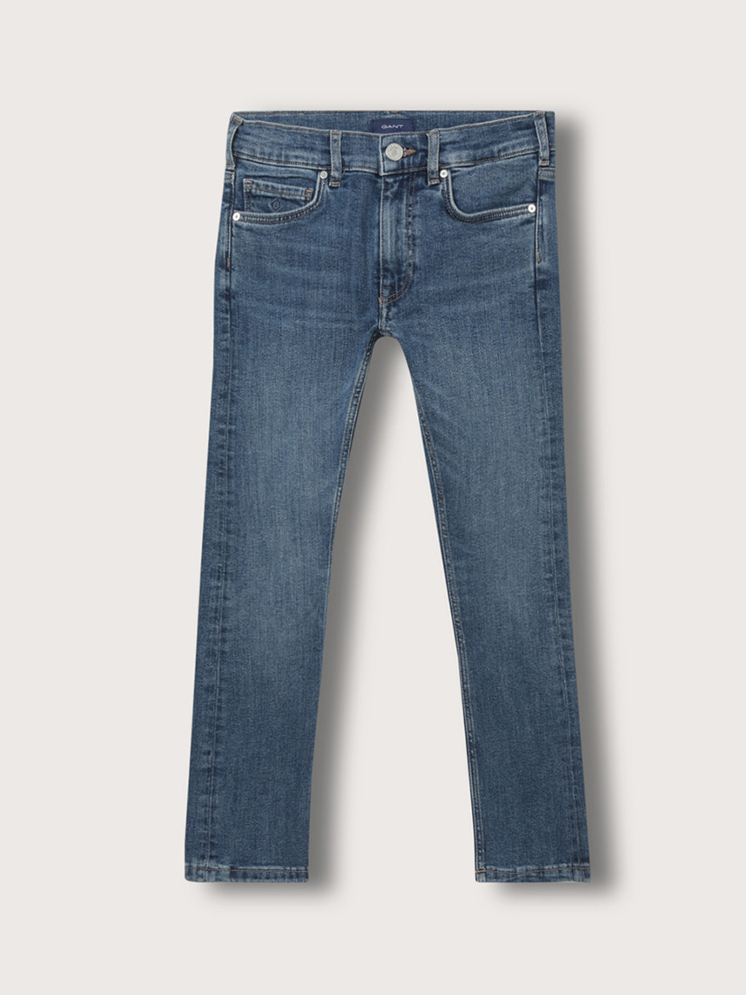 GANT Boys Blue Slim Fit Light Fade Clean Look Jeans