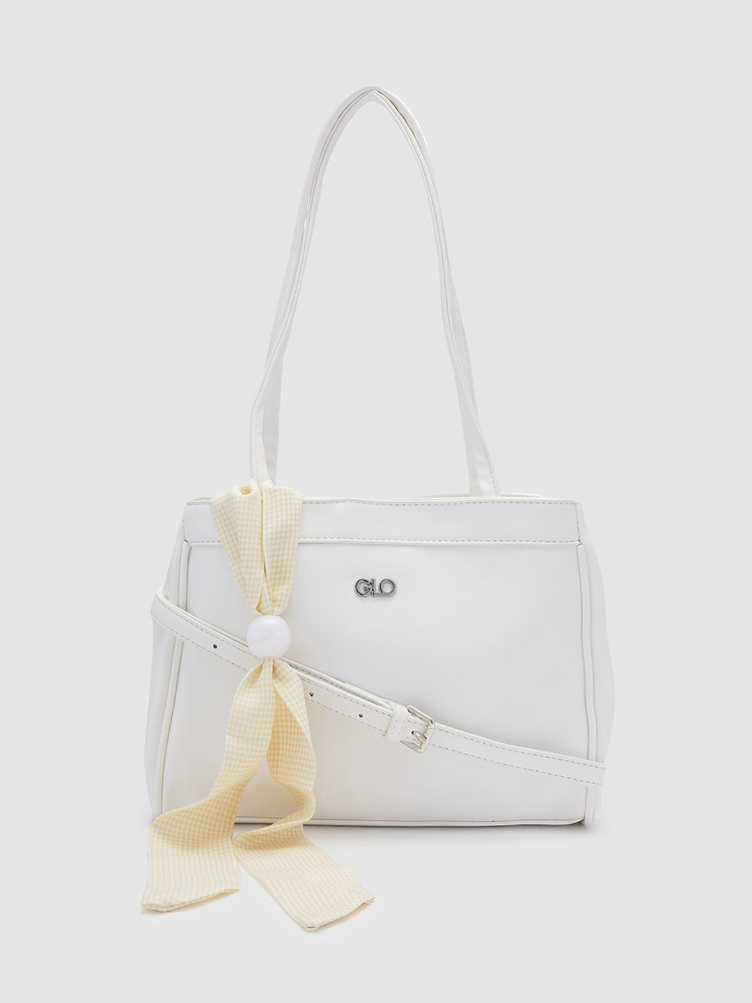 Globus White Shopper Shoulder Bag with Tasselled