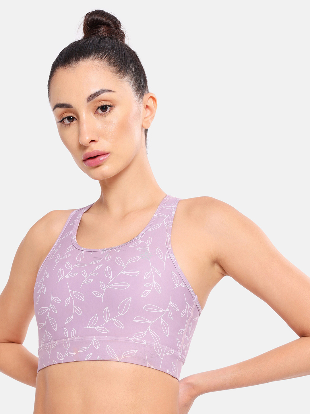 CULT Floral Printed Breathable & Moisture Wicking Racerback Sports Bra