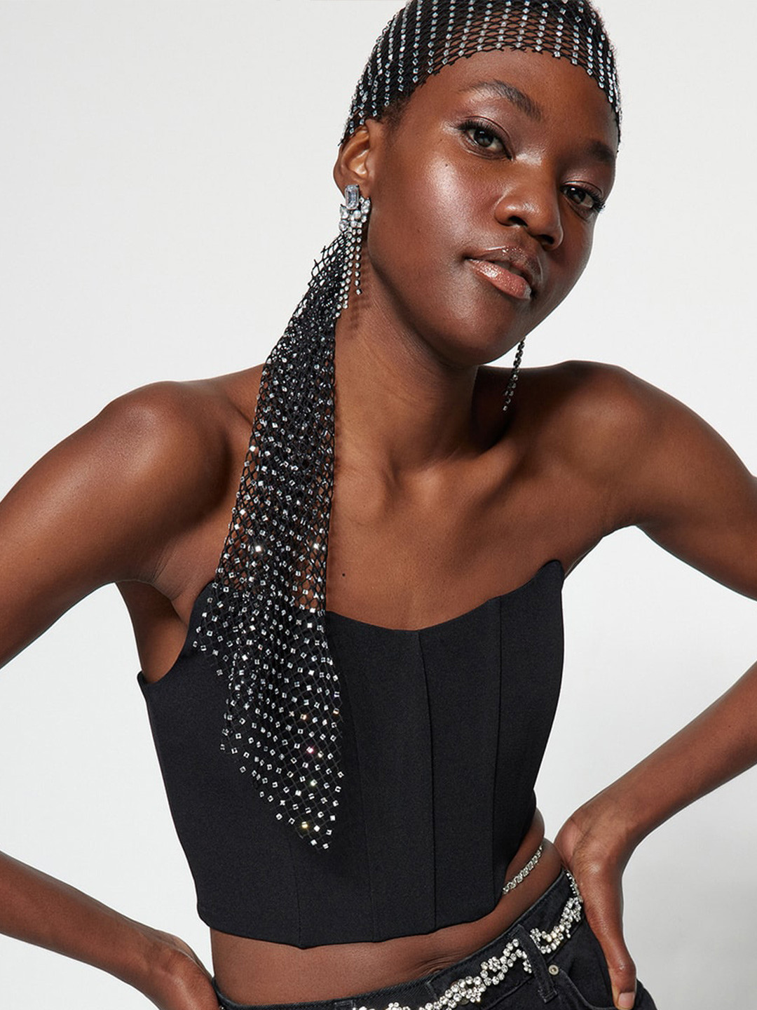 Trendyol Strapless Tube Crop Top