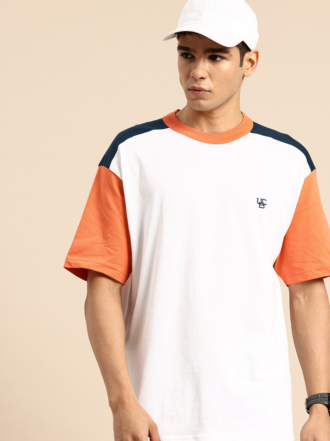 United Colors of Benetton Pure Cotton Colourblocked Oversized T-shirt