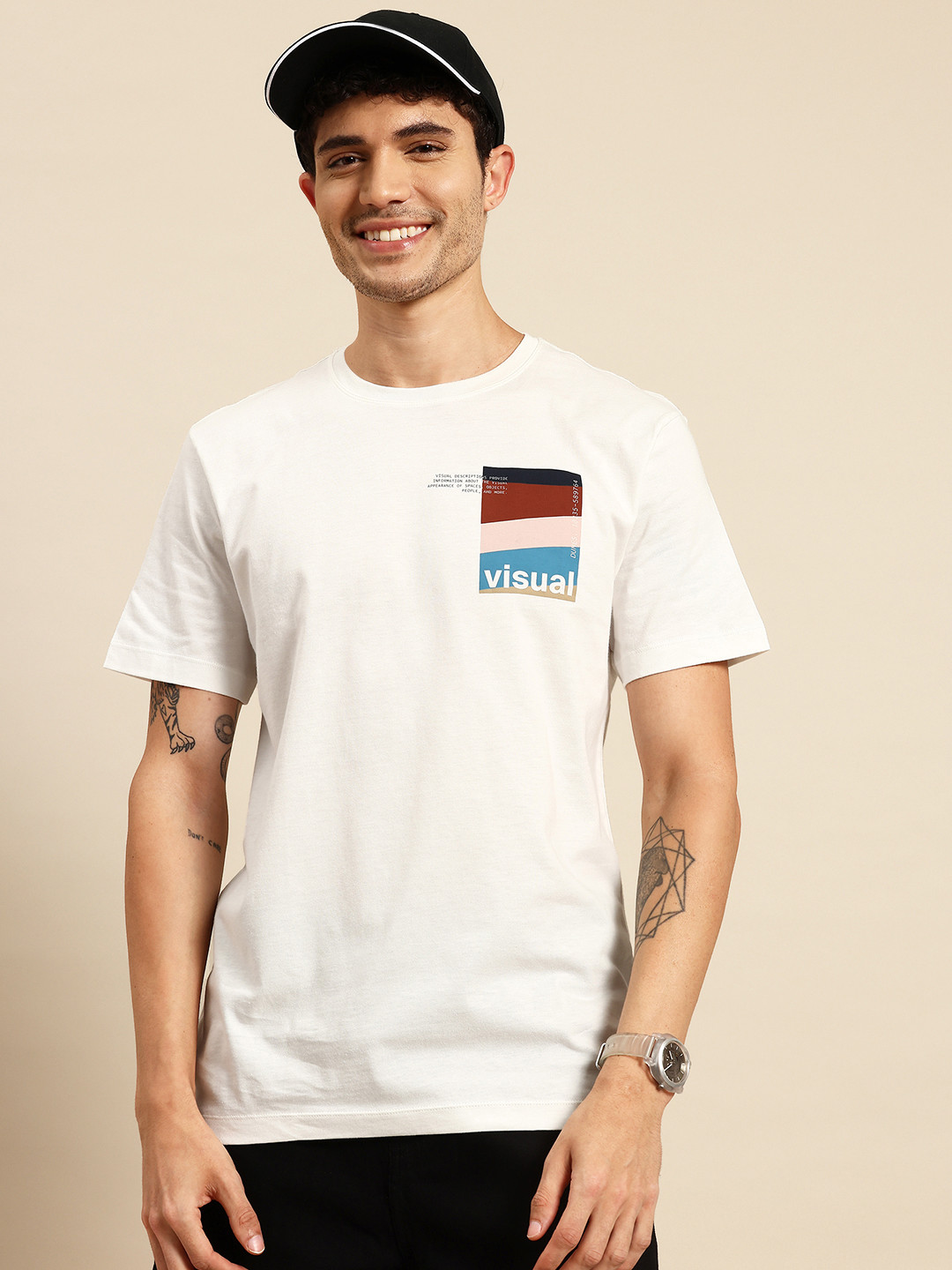 United Colors of Benetton Placement Print Pure Cotton Regular Fit T-shirt