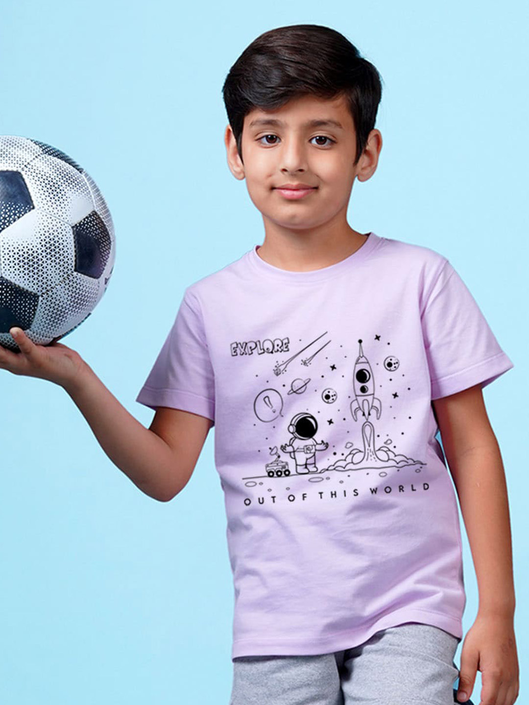 NUSYL Boys Printed Round Neck T-shirt