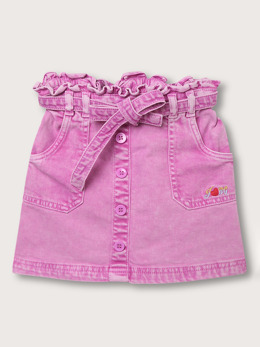 Blue Giraffe Girls Ruffle Detail Mini-Length Skirt