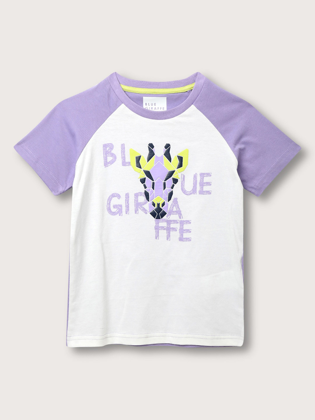 Blue Giraffe Boys Typography Printed Pure Cotton T-shirt