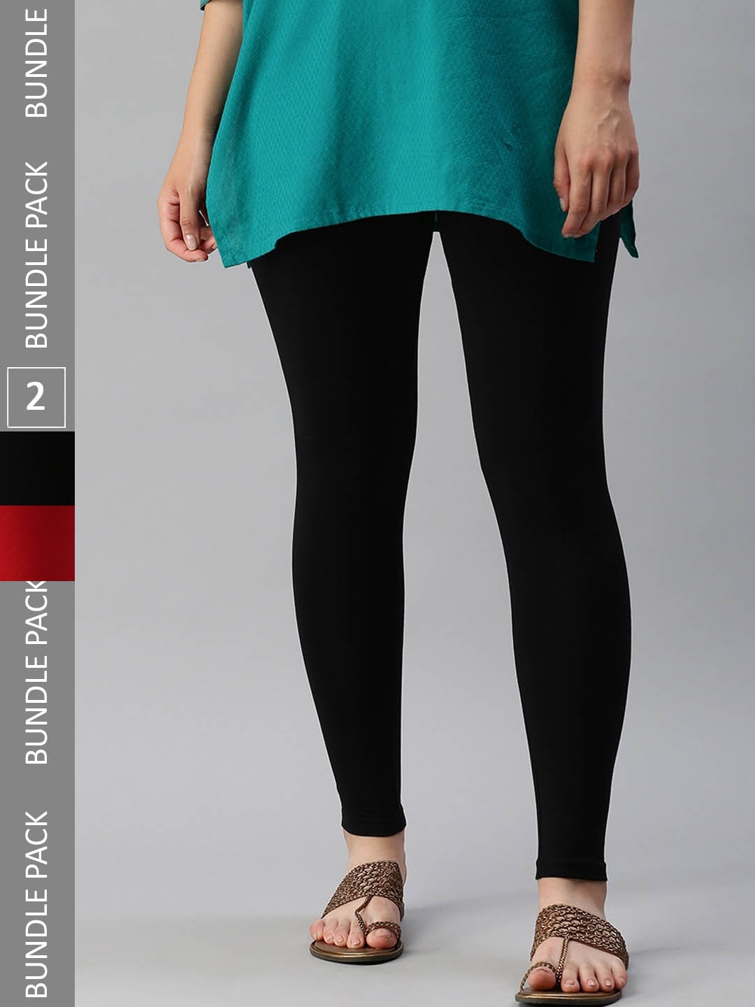 Buy De Moza Women Pack Of 2 Ankle Length Leggings - Leggings for Women  23301390