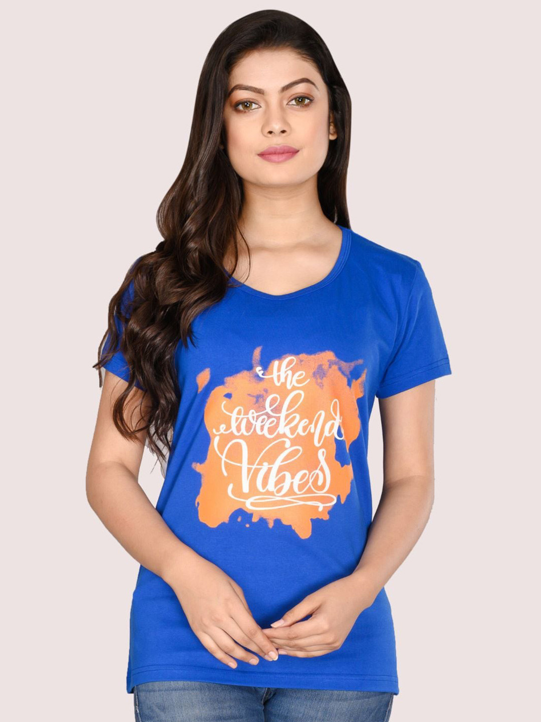 StyleAOne Printed Short Sleeves Pure Cotton T-shirt