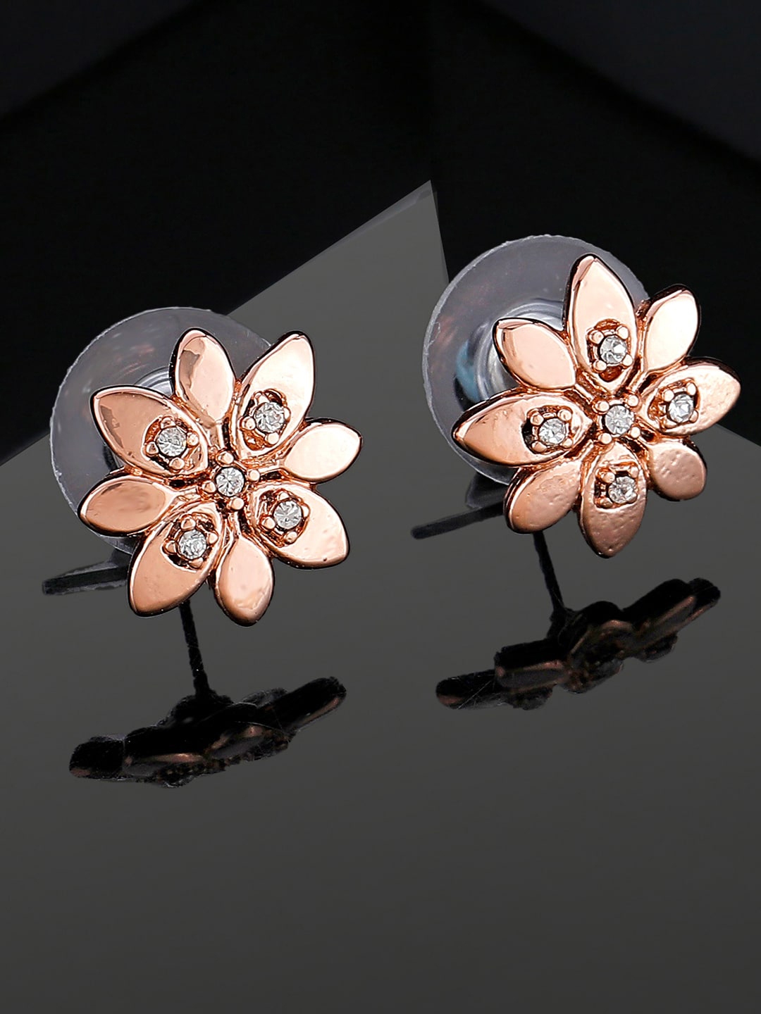 Buy Estele Rose Gold Plated Floral Shaped Studs Earrings Earrings for Women 23302088 Myntra