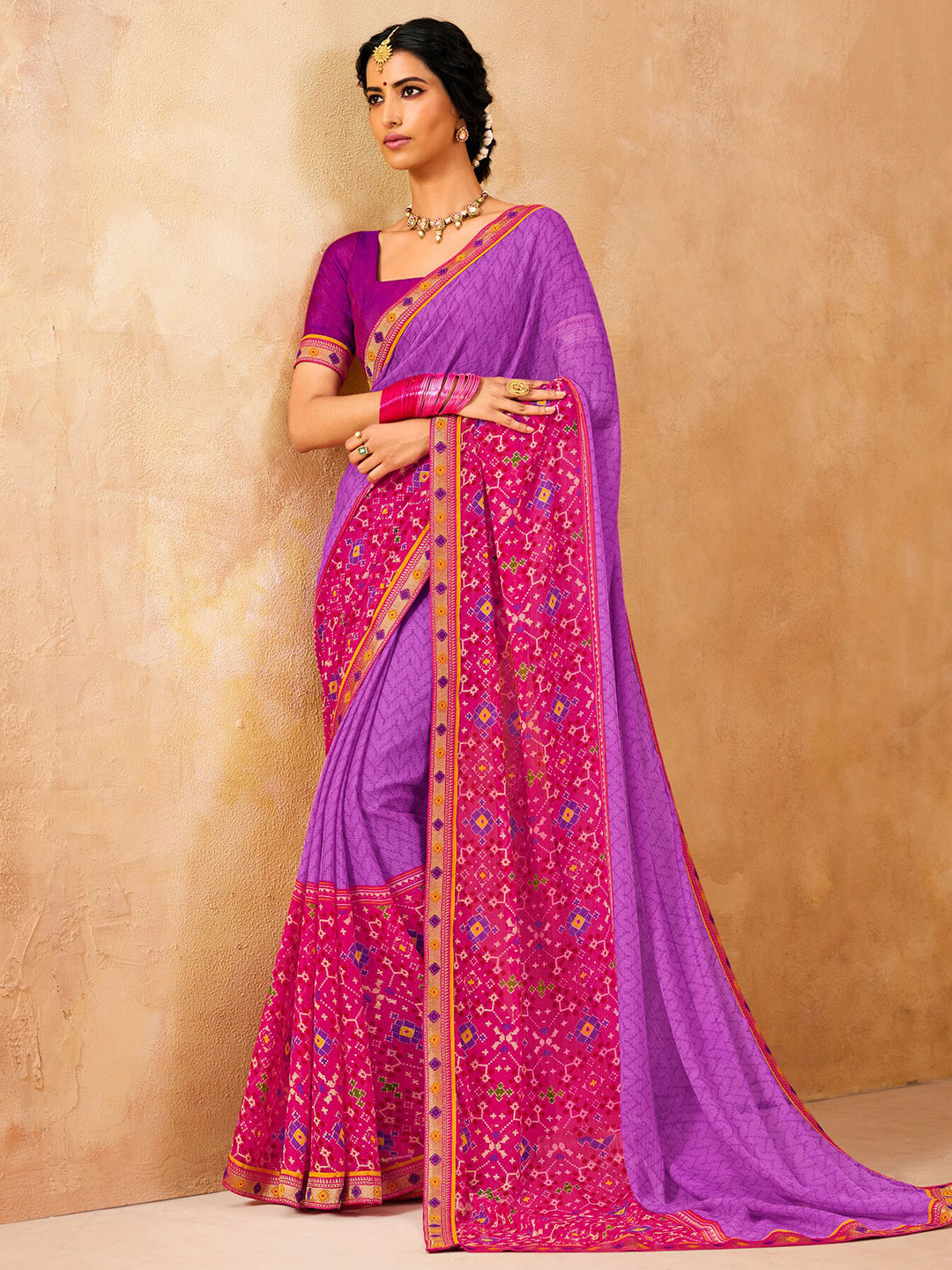 Laxmipati Ethnic Motifs Printed Embroidered Saree