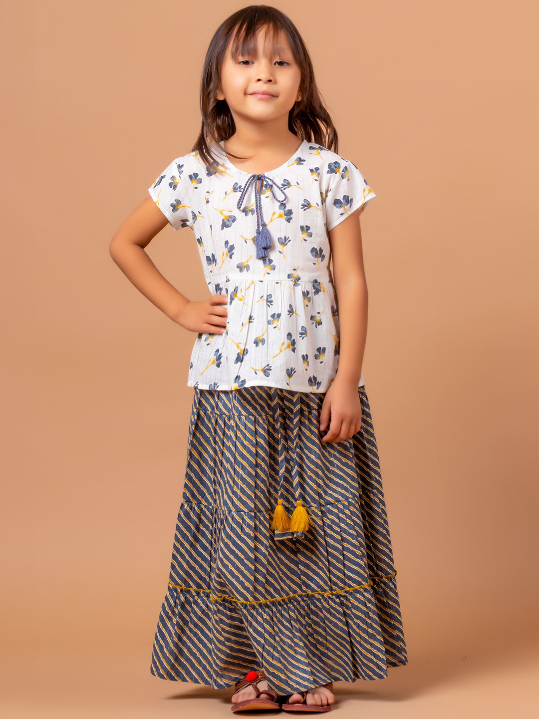 Sangria Sawan Girls Floral Printed Lehenga Choli