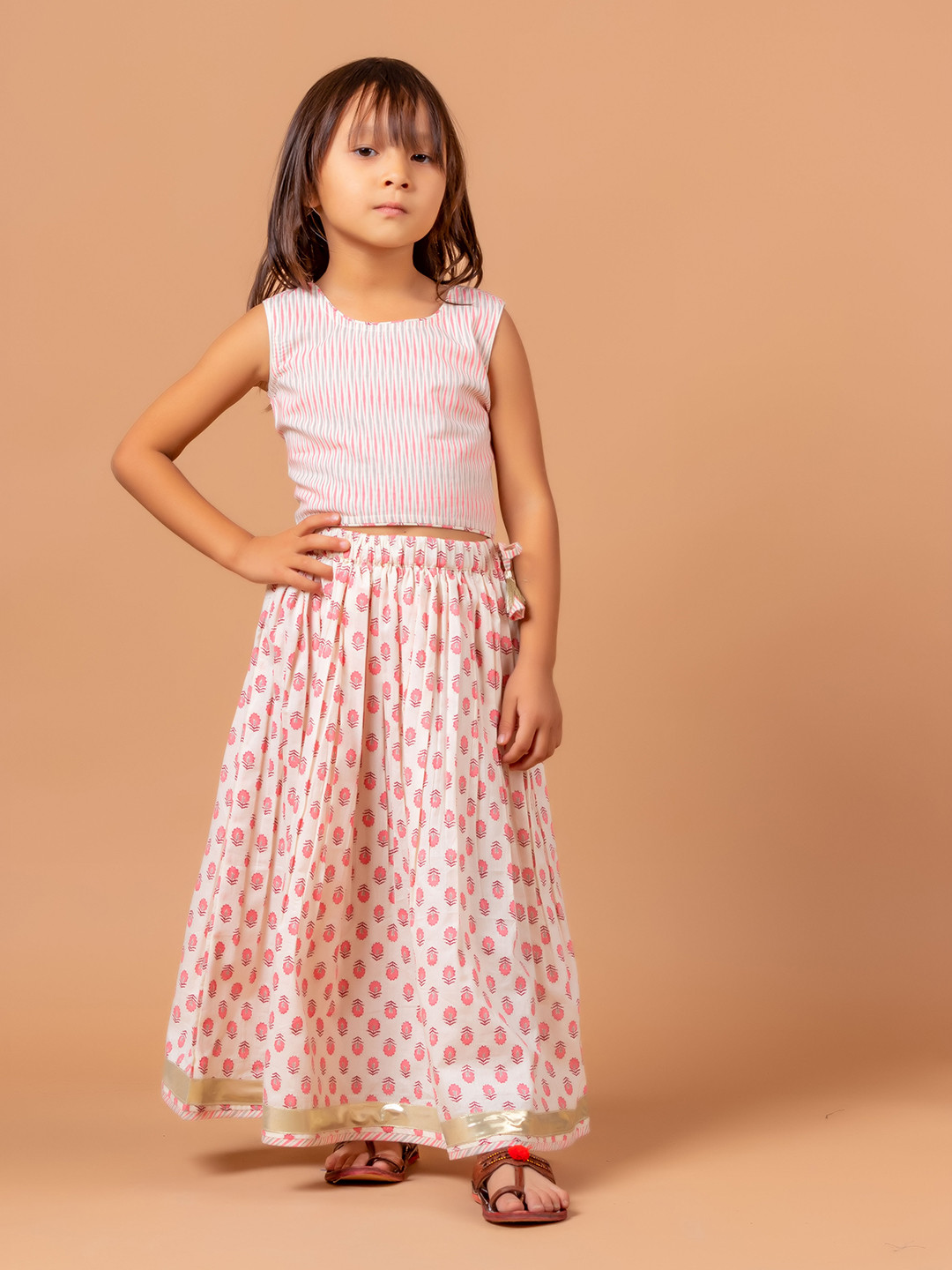 Sangria Printed Pure Cotton Lehenga Choli