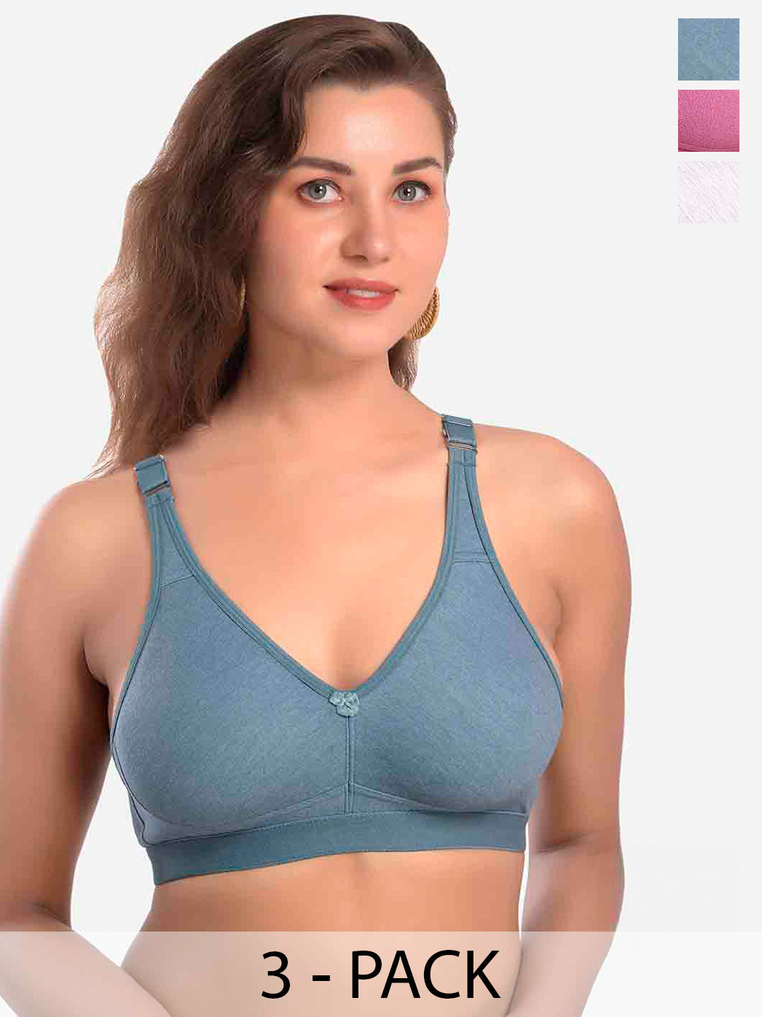 MiEstilo Pack Of 3 Full Coverage All Day Coverage Bra