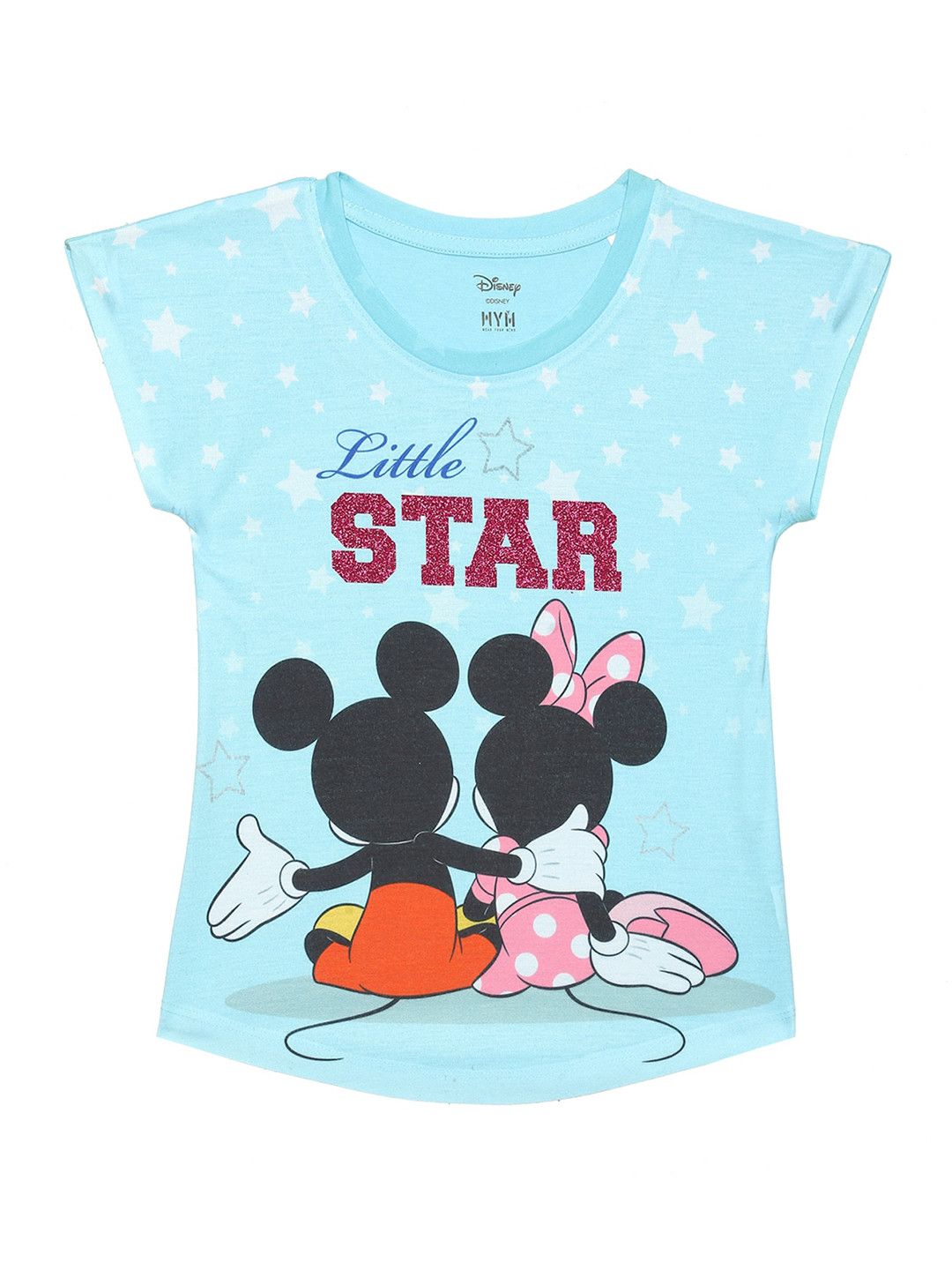 Wear Your Mind Girls Mickey & Minnie Printed Extended Sleeves Regular Top