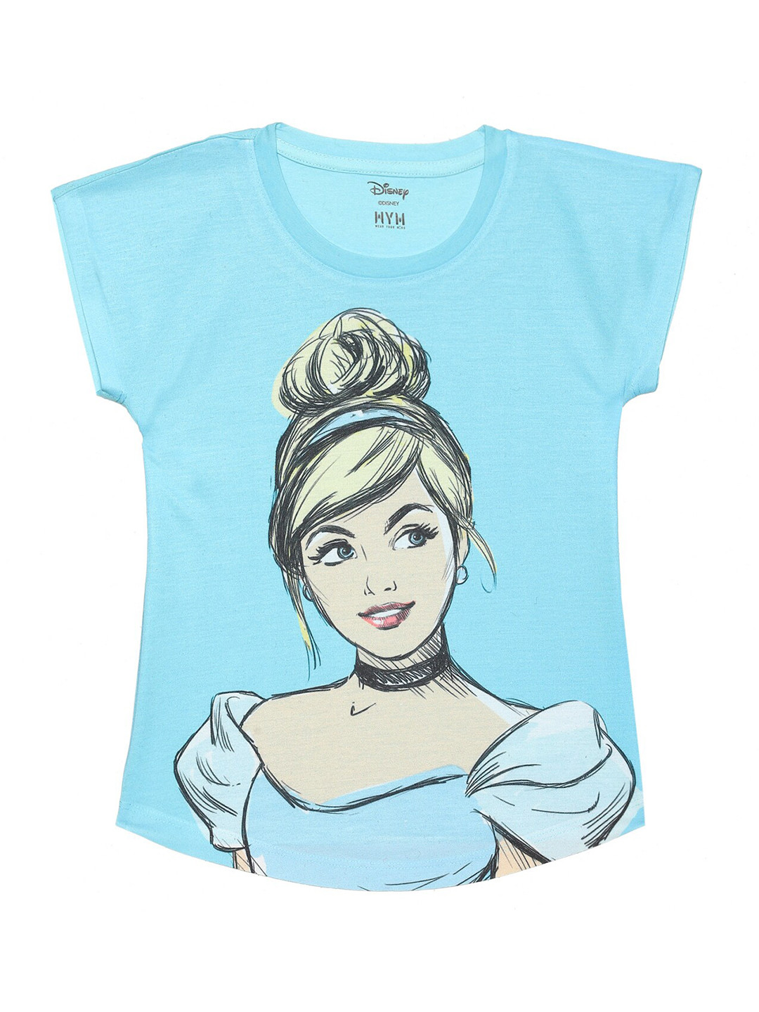 Wear Your Mind Girls Cinderella Graphic Printed Extended Sleeves Top