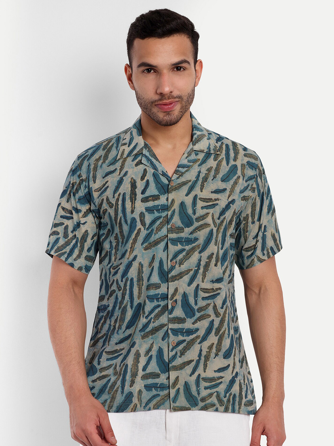 Aashima Wahal Feather Printed Comfort Cotton Casual Shirt