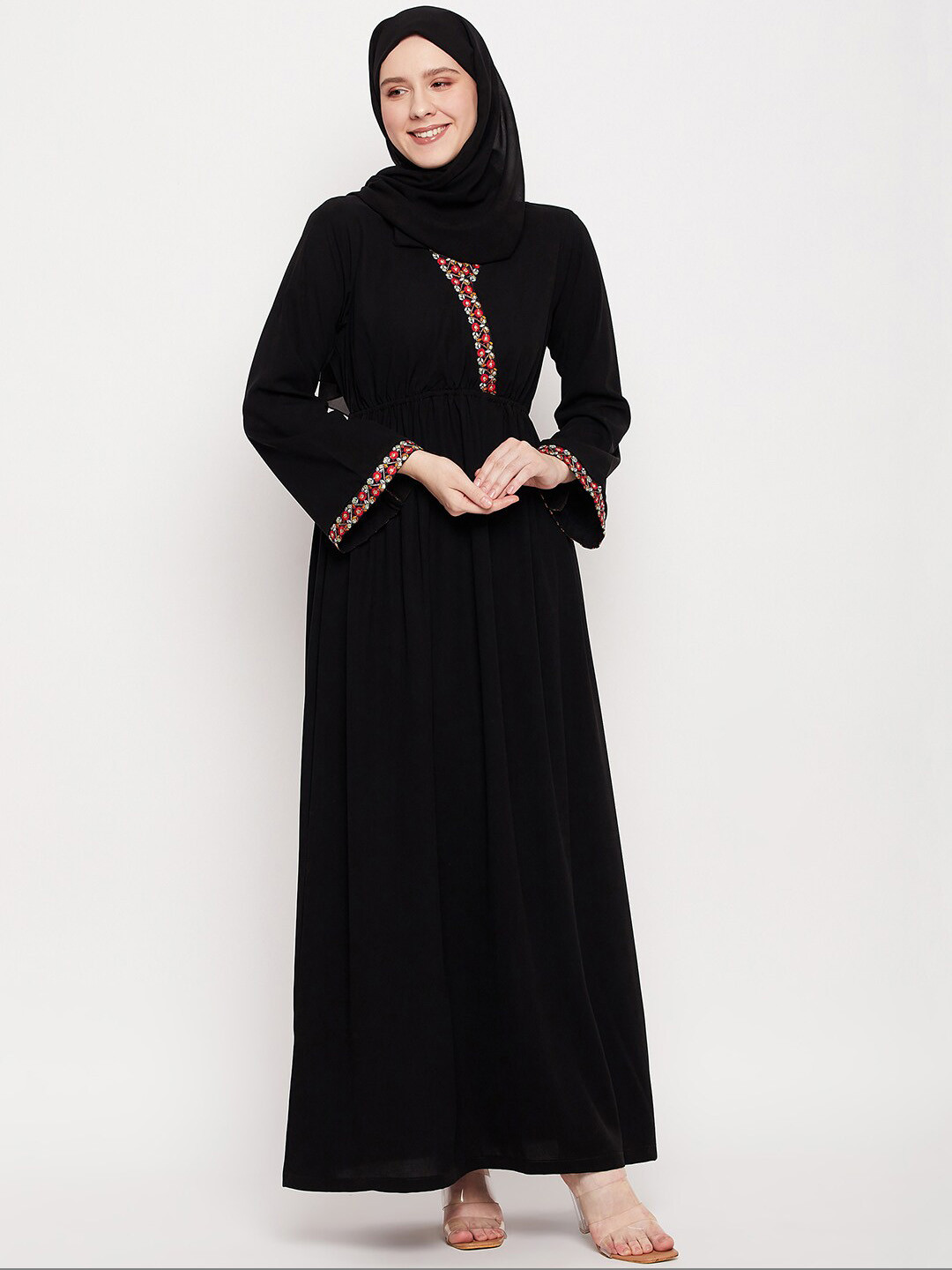 NABIA Embellished Detail Burqa With Scarf