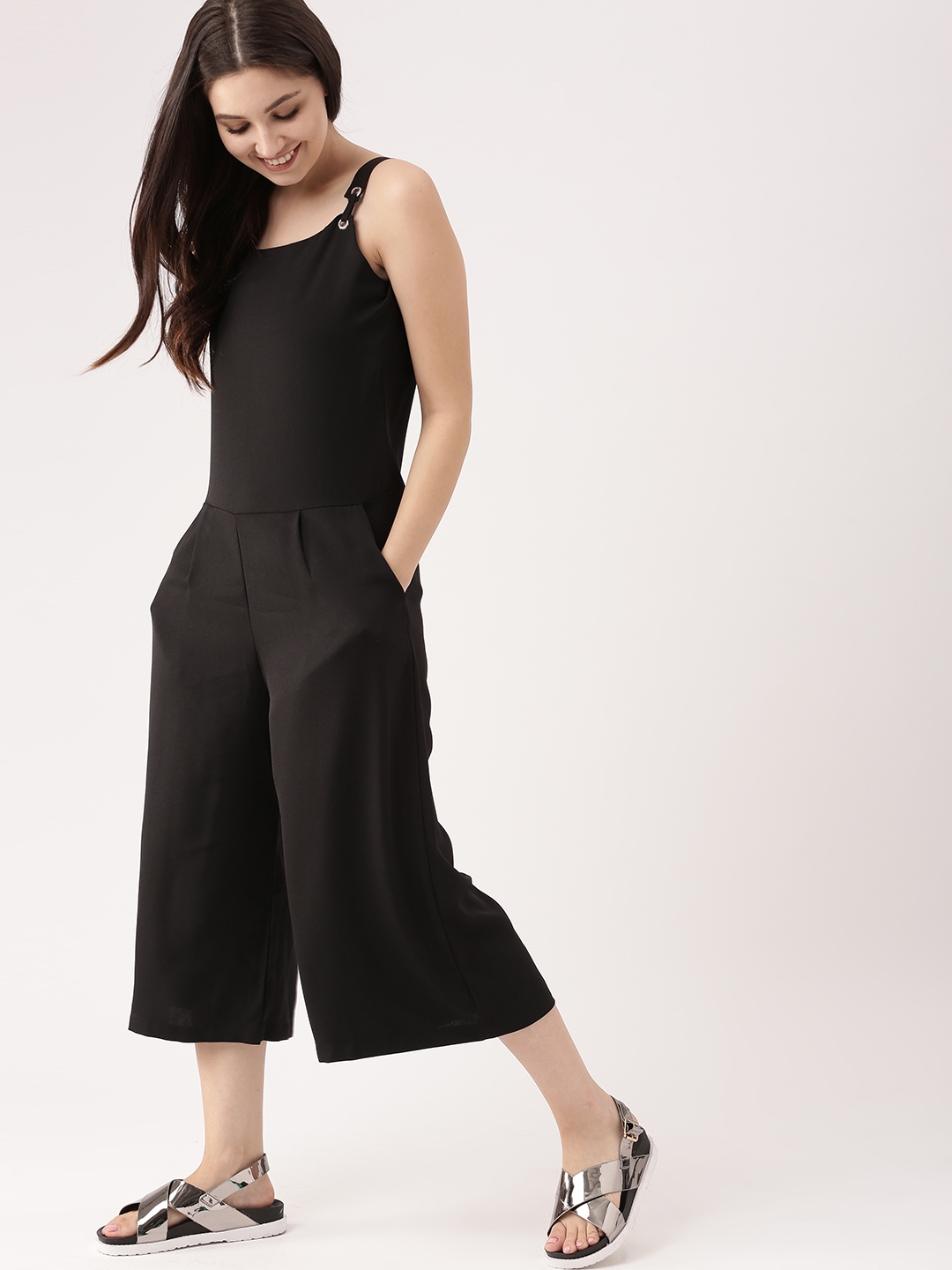 black jumpsuit culotte