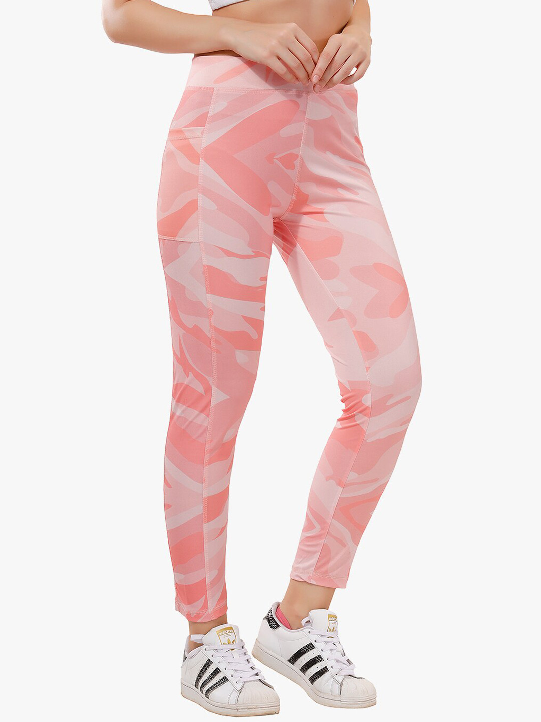 TRASA Women Printed Ankle-Length Dry Fit High Waist Yoga Tights