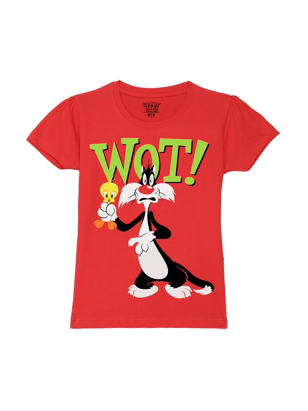 Wear Your Mind Girls Sylvester Printed Pure Cotton T-shirt