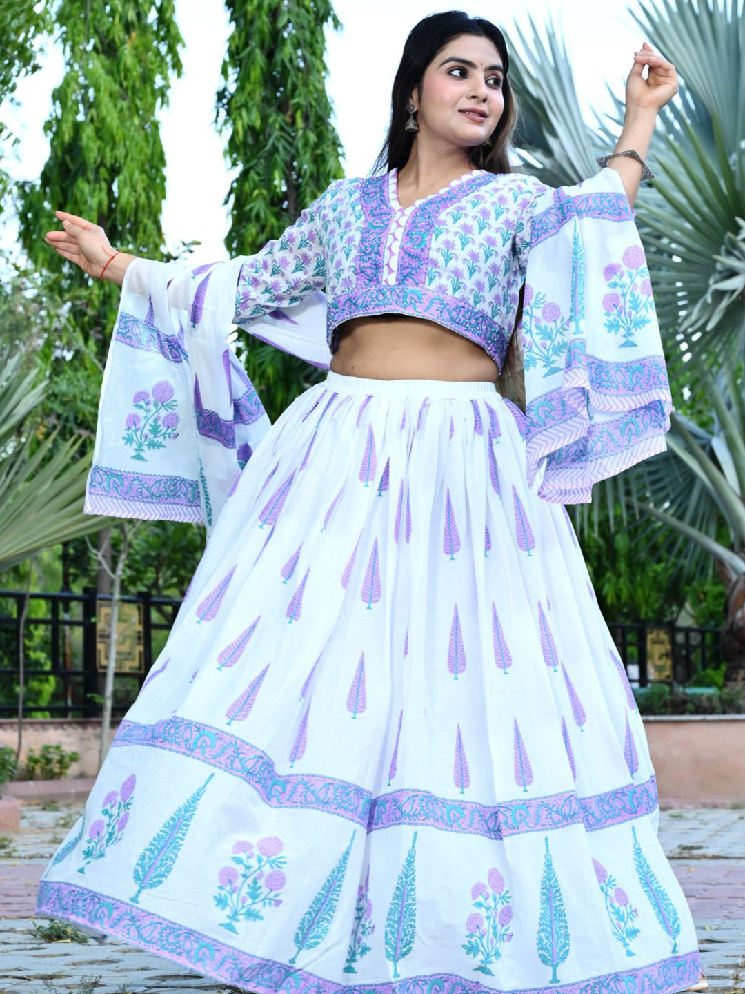 Zolo Label Ethnic Motif Printed Ready to Wear Lehenga Choli With Dupatta