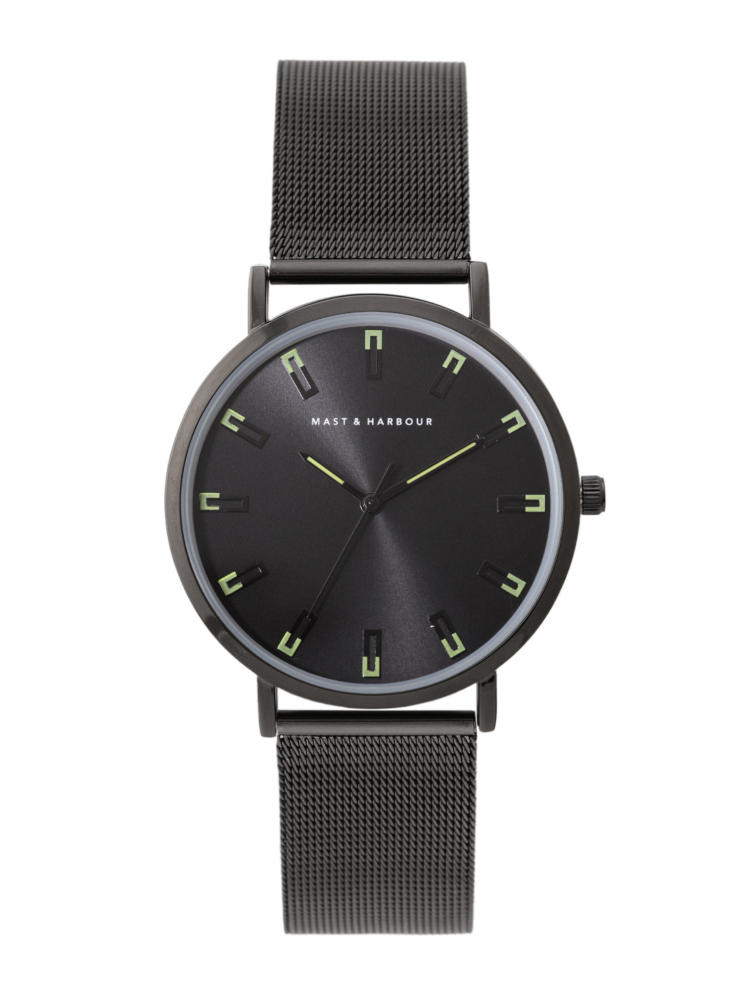 Mast & Harbour Men Braided Straps Analogue Watch MFB-PN-LH-LW3279M-BLACK