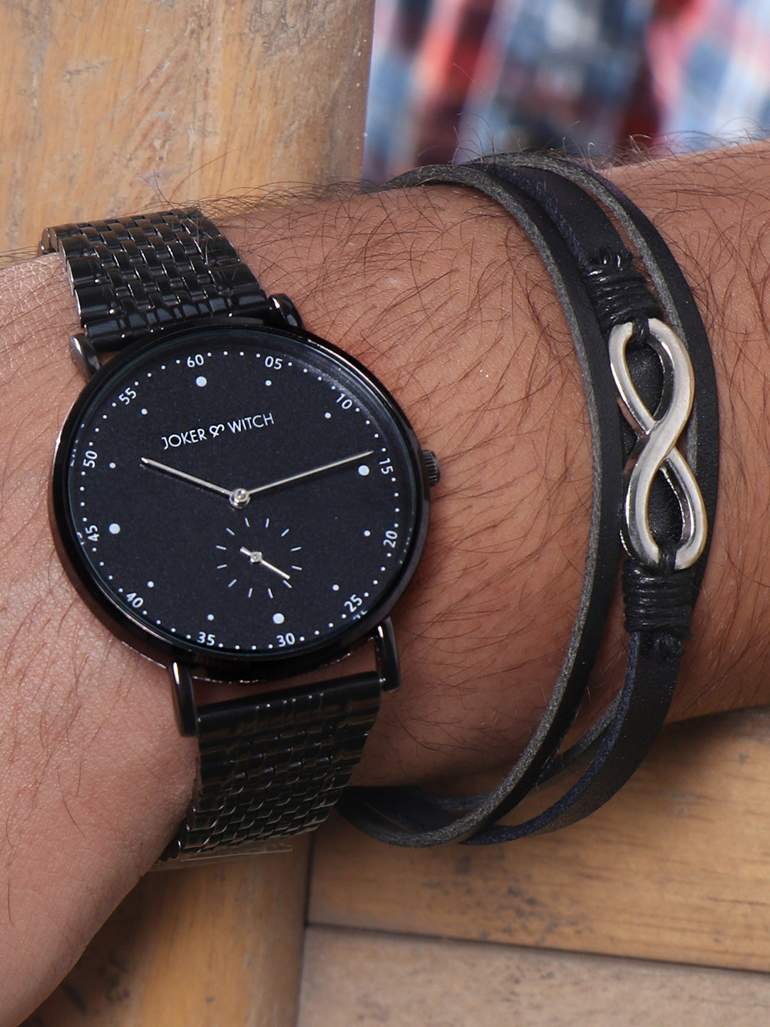 JOKER & WITCH Smoky Men Stainless Steel Watch & Bracelet Gift Set JWMBS27