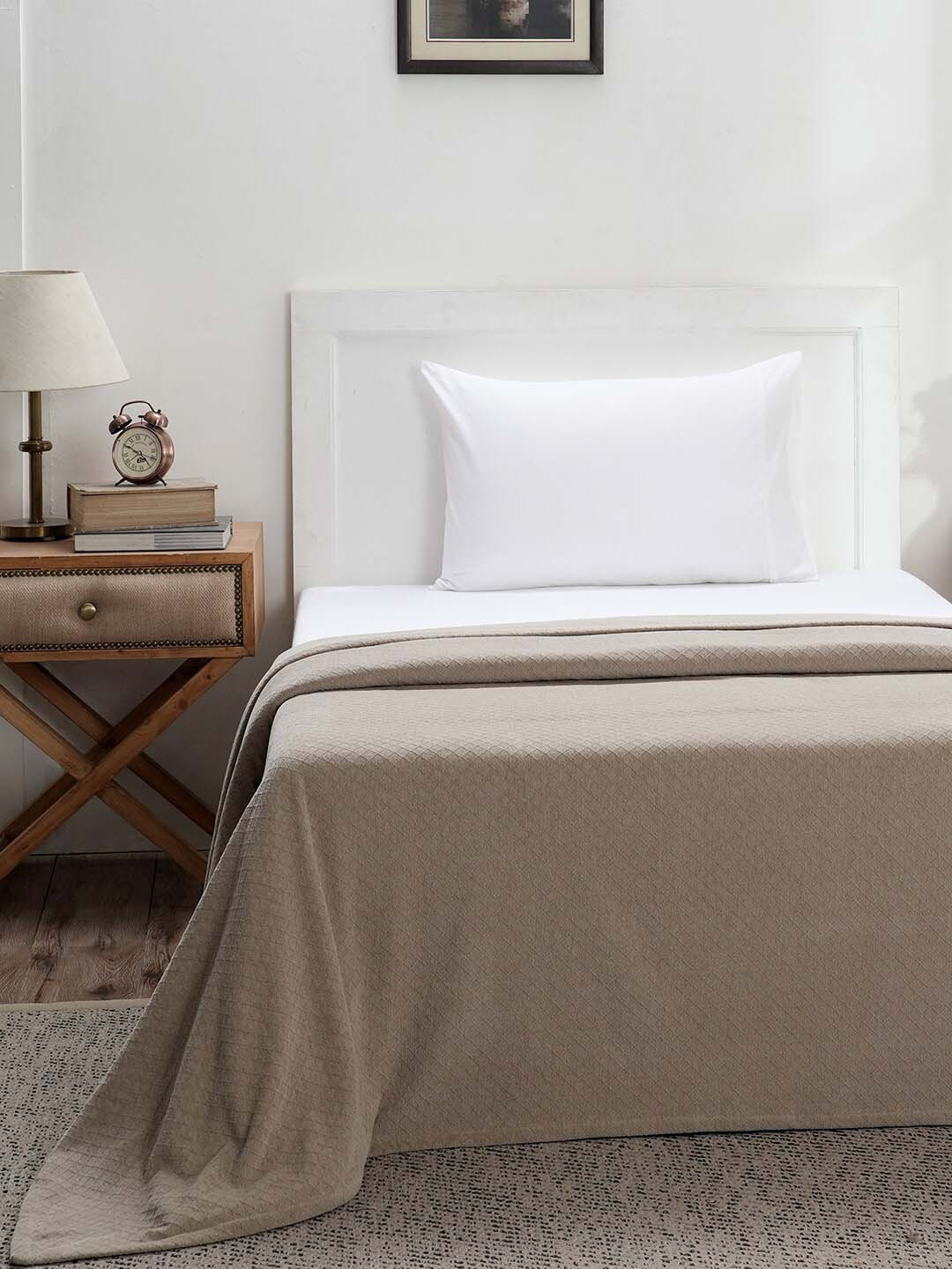 MASPAR Colorart Blaize Grey 256GSM Cotton Single Bed Cover