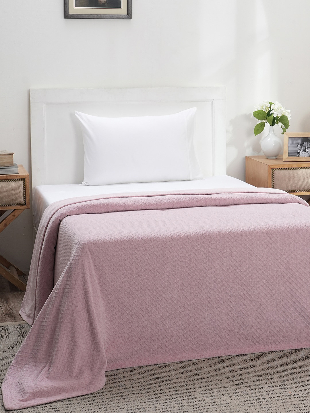 MASPAR Colorart Blaize Purple 256GSM Cotton Single Bed Cover