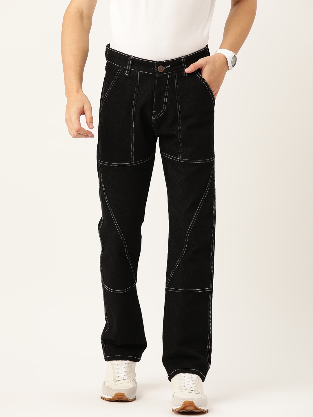 Buy PARIS HAMILTON Men Relaxed Fit Stretchable Jeans With Contrast Stitch  Detail - Jeans for Men 23314660