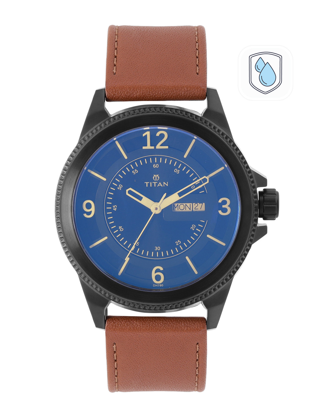 Titan Men Leather Straps Analogue Watch NP1701NL02