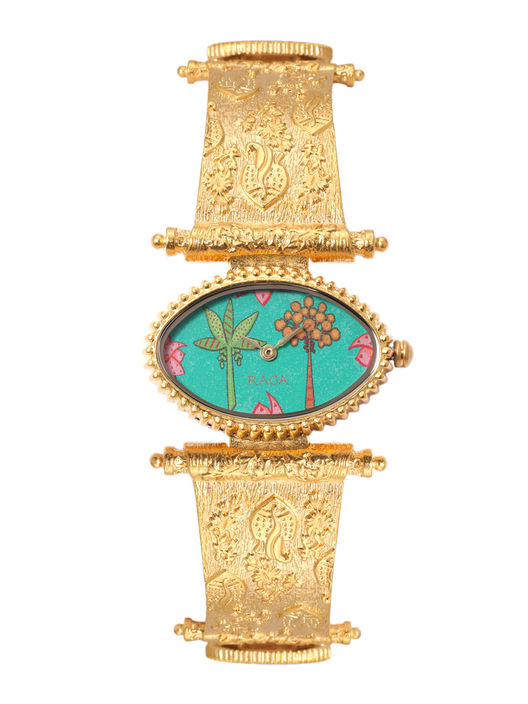 Titan Women Raga X Masaba Golden Analogue Watch 95170YM01