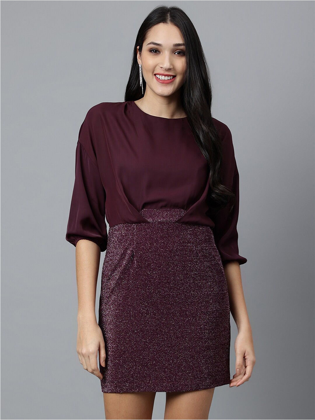 Round neck cutout vertical striped belt midi skater dress cheap