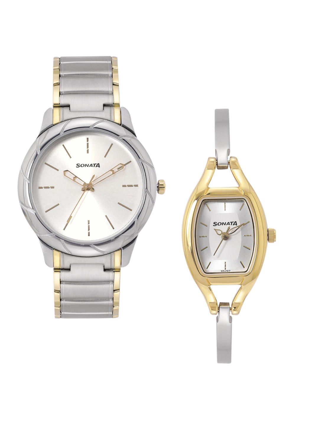 Sonata Unisex PAIRS Pair His and Her Analogue Watches NR71258114BM01