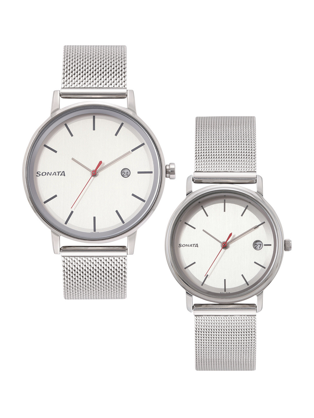 Sonata Unisex PAIRS Pair His and Her Analogue Watches NR713187029SM01