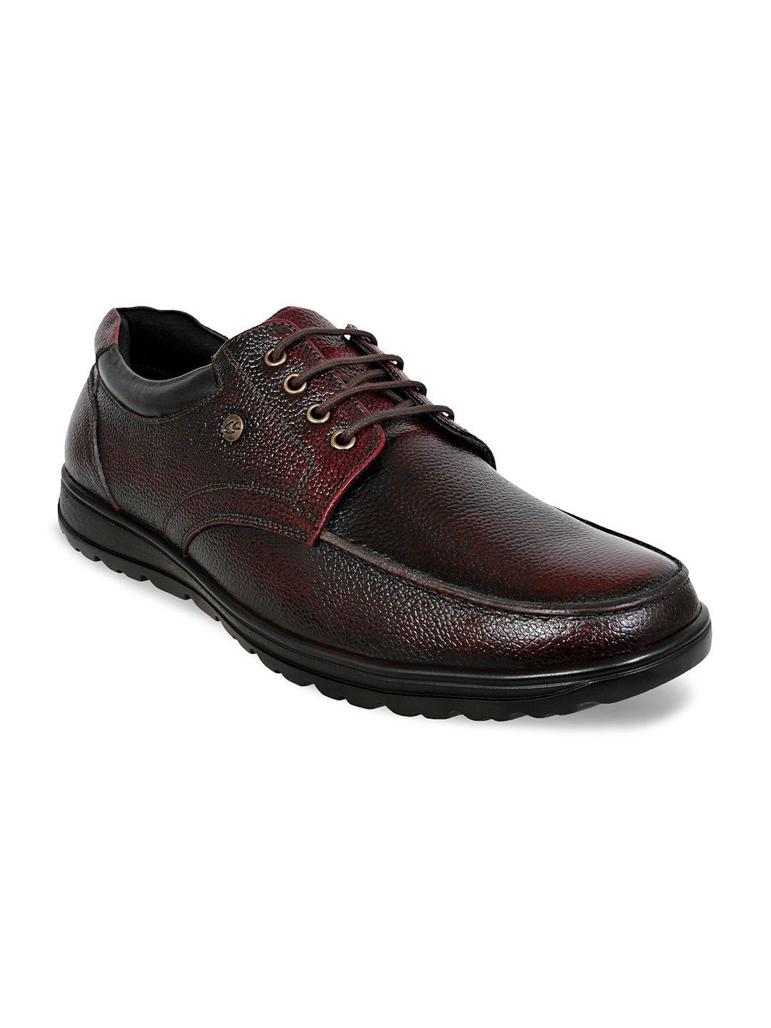 Allen Cooper Men Textured Memory Foam Leather Basics Derbys