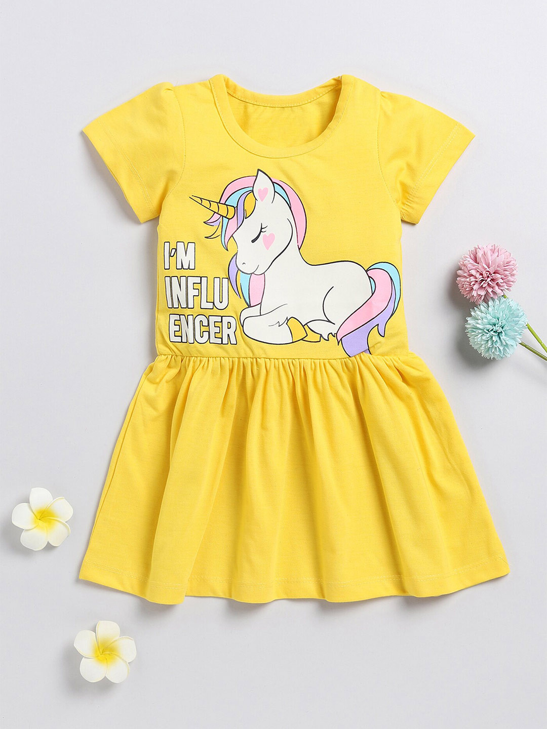 Lazy Shark Printed Cotton Fit & Flare Dress