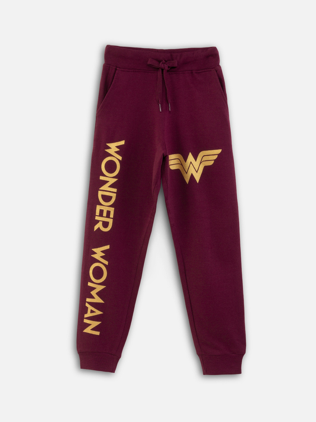 Nap Chief Girls Maroon Wonder Woman Printed Joggers