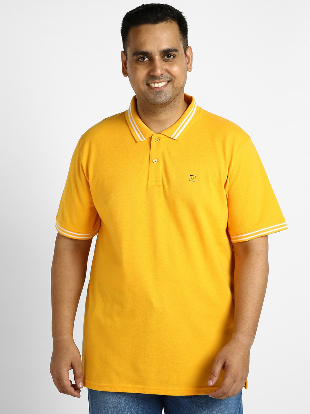 Urbano Plus Plus Size Polo Collar T-Shirt