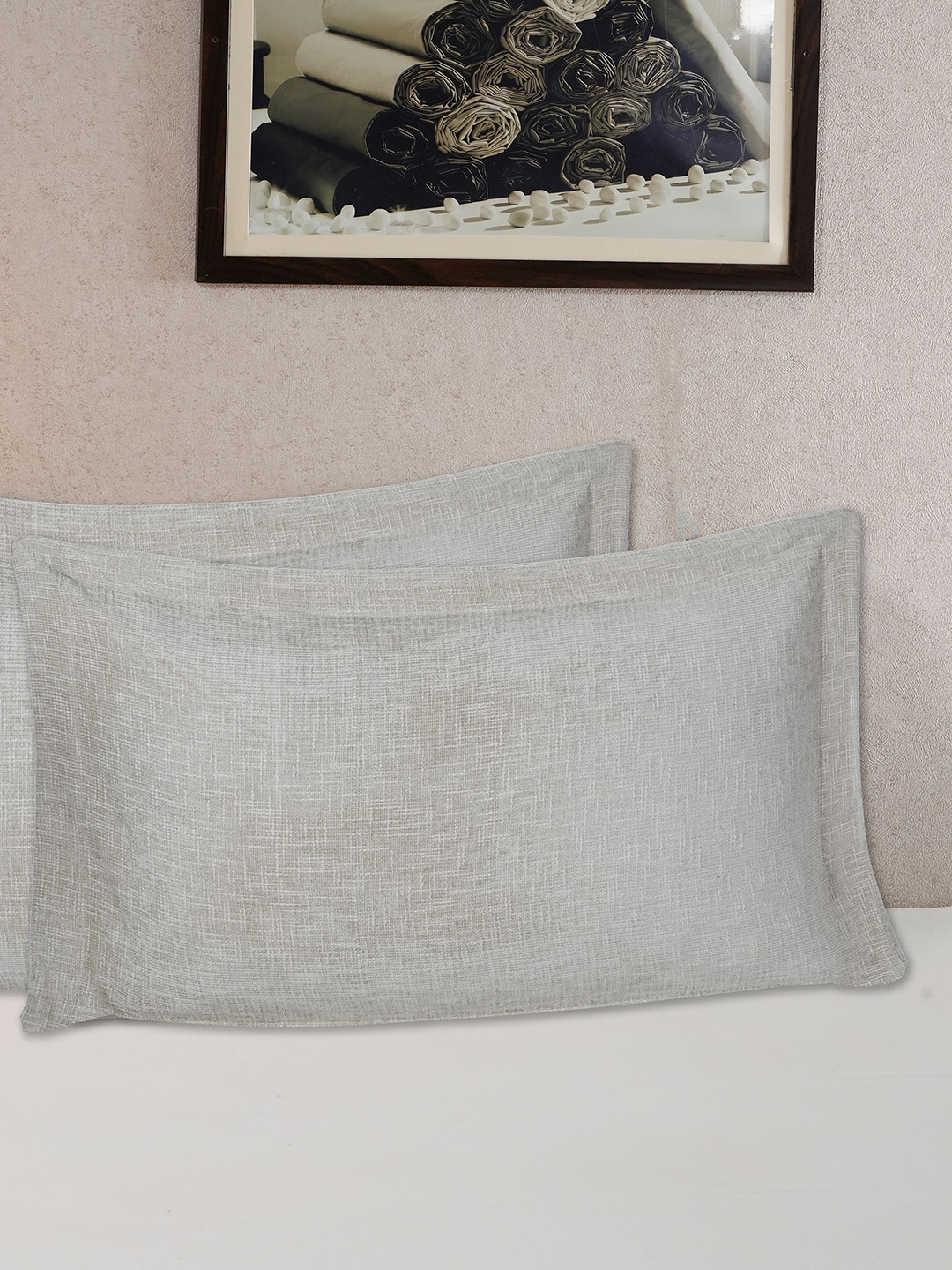 MASPAR Vintage Tranquil Essence Burb Slub Grey 2 Pieces 145 GSM Cotton Pillow Sham
