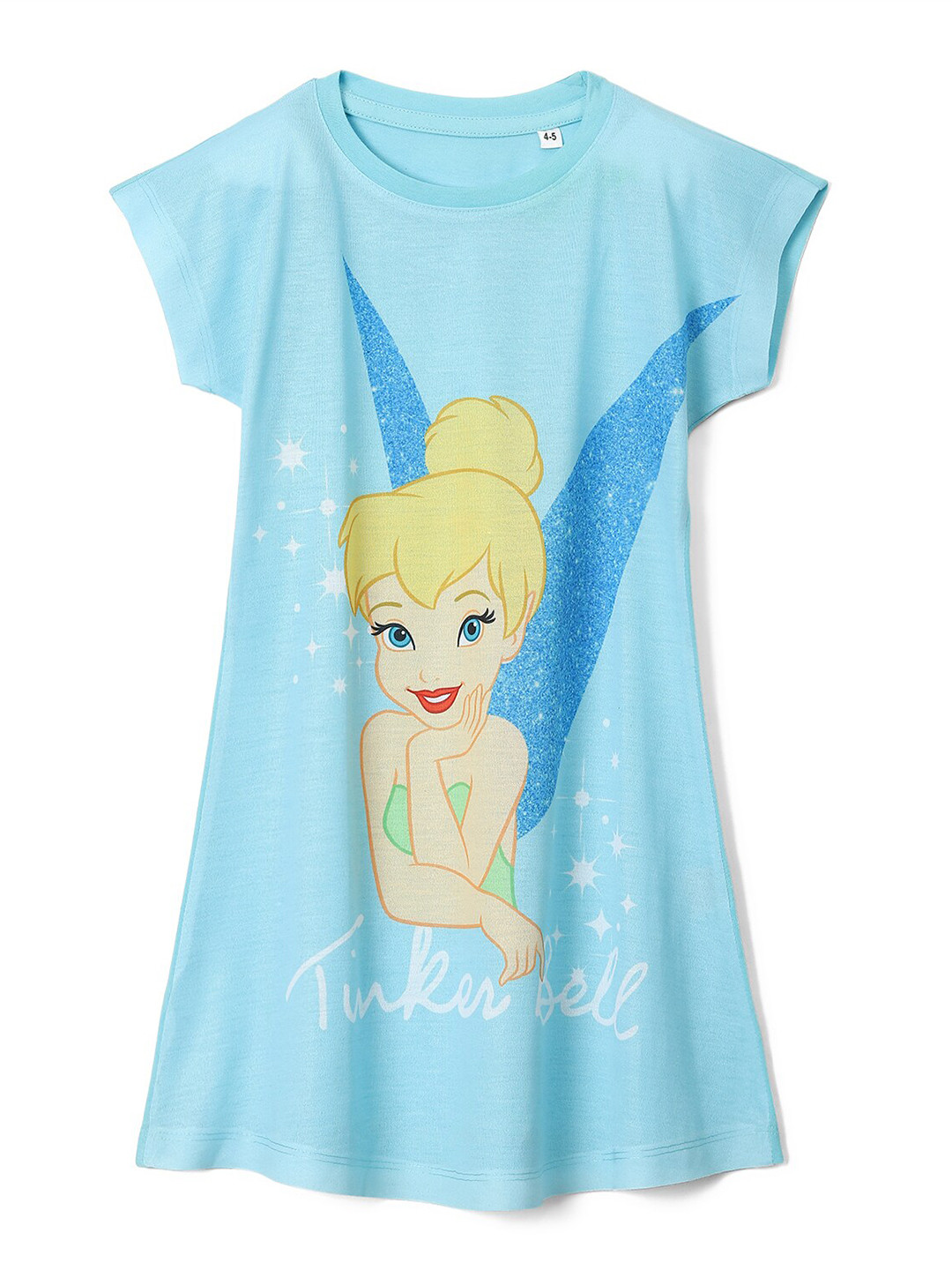 Wear Your Mind Girls Tinker Bell Print Cotton T-shirt Dress