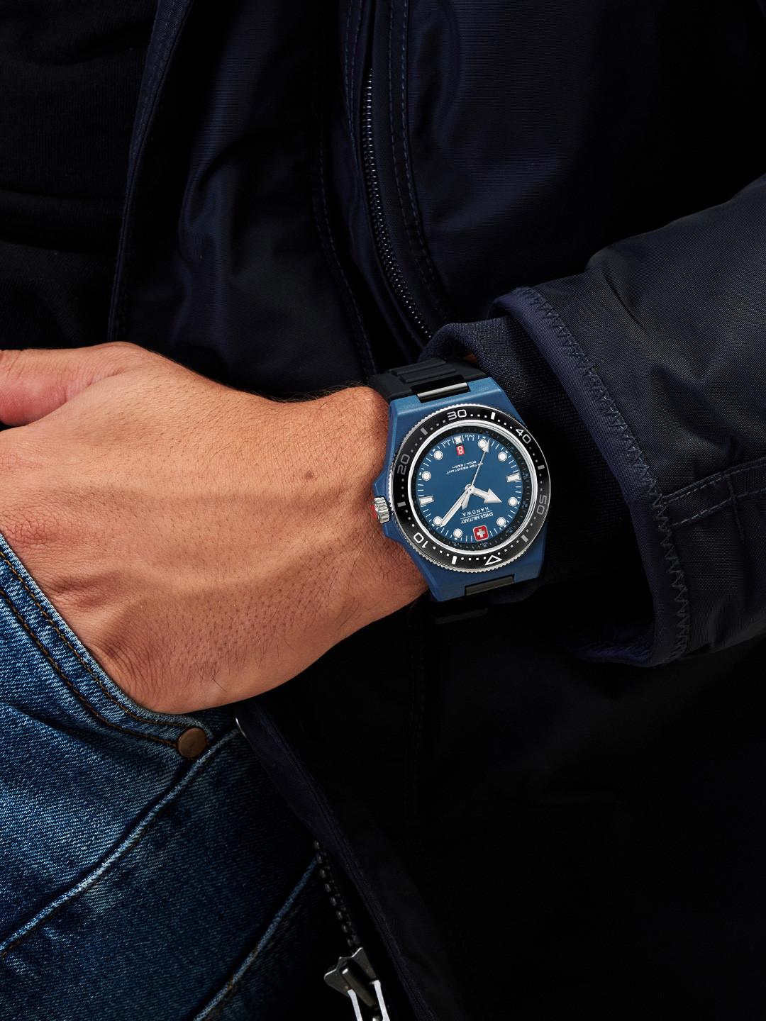 SWISS MILITARY HANOWA Men Dial & Black Bracelet Style Straps Analogue Swiss Made Watch