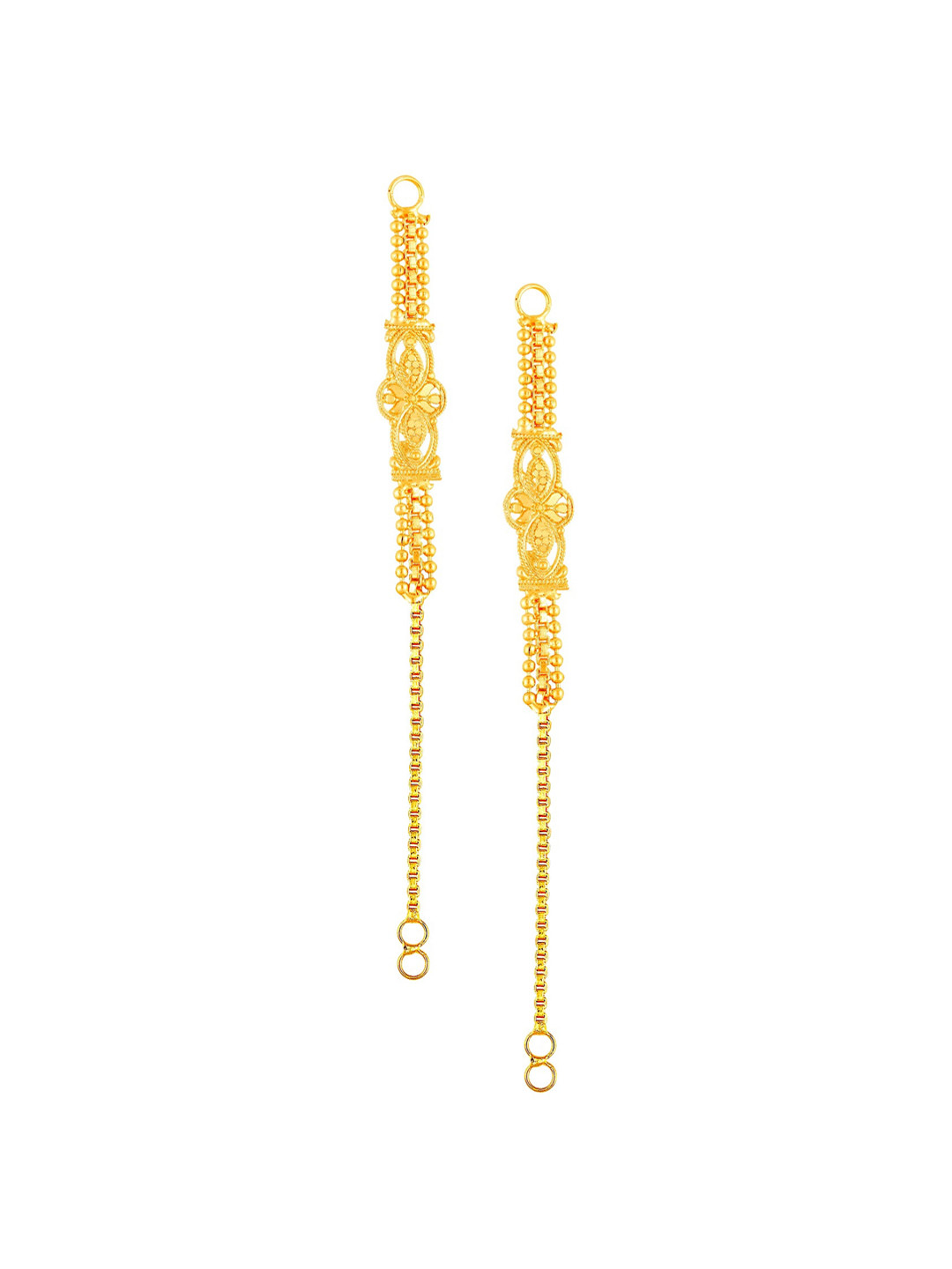 Vighnaharta Gold-Plated Teardrop Shaped Ear Chain Kanoti
