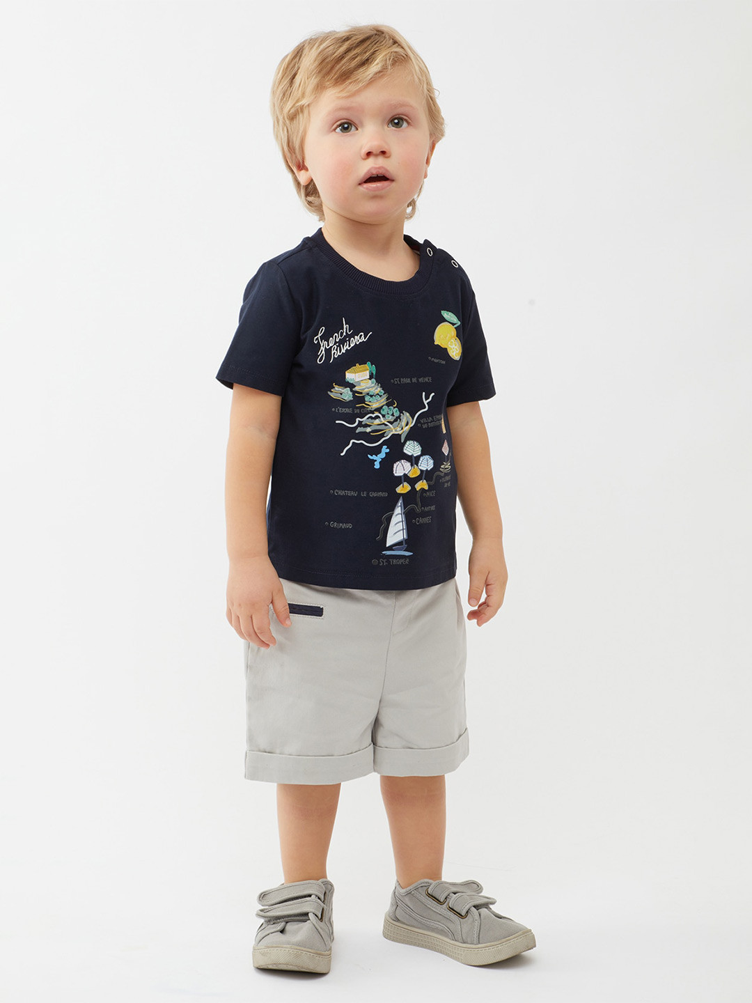 One Friday Infant Boys Graphic Printed Cotton T-shirt