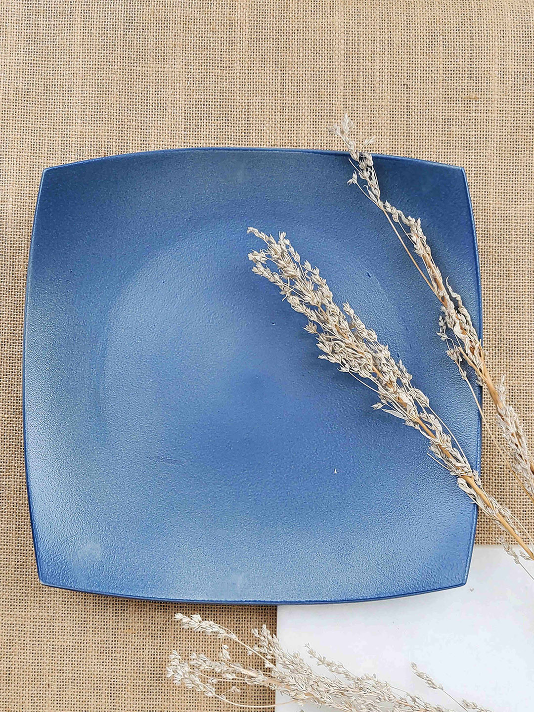 Folkstorys Navy Blue Ceramic Food Platter